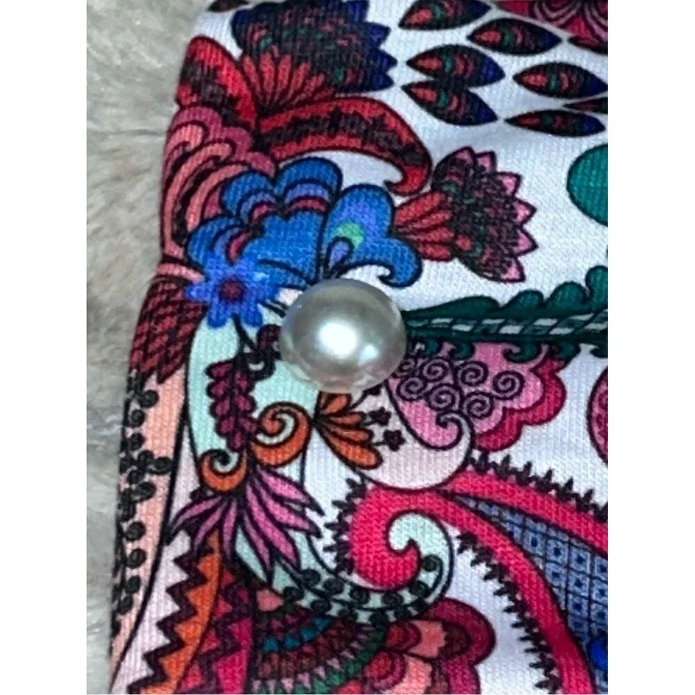 Headband Paisley Twist Headband in Teal, Fuchsia Navy with 2 pearls NWT (only 1)